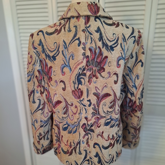Vtg oscar de la renta floral tapestry blazer coat sz 14 - Picture 9 of 9